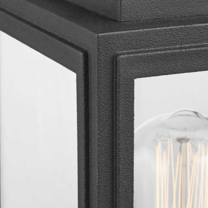 Progress Lighting Grandbury Textured Black Clear Glass Outdoor Post Light