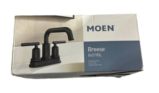 MOEN Breese 2-Handle 4 in. Centerset Bathroom Faucet in Matte Black 84519BL