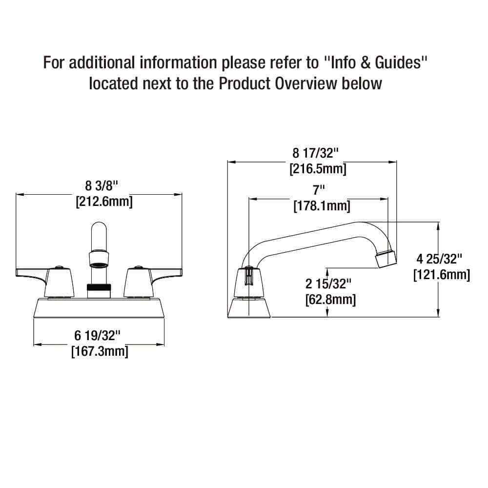 Glacier Bay Aragon 4 in. Centerset 2-Handle Laundry Utility Faucet in Chrome