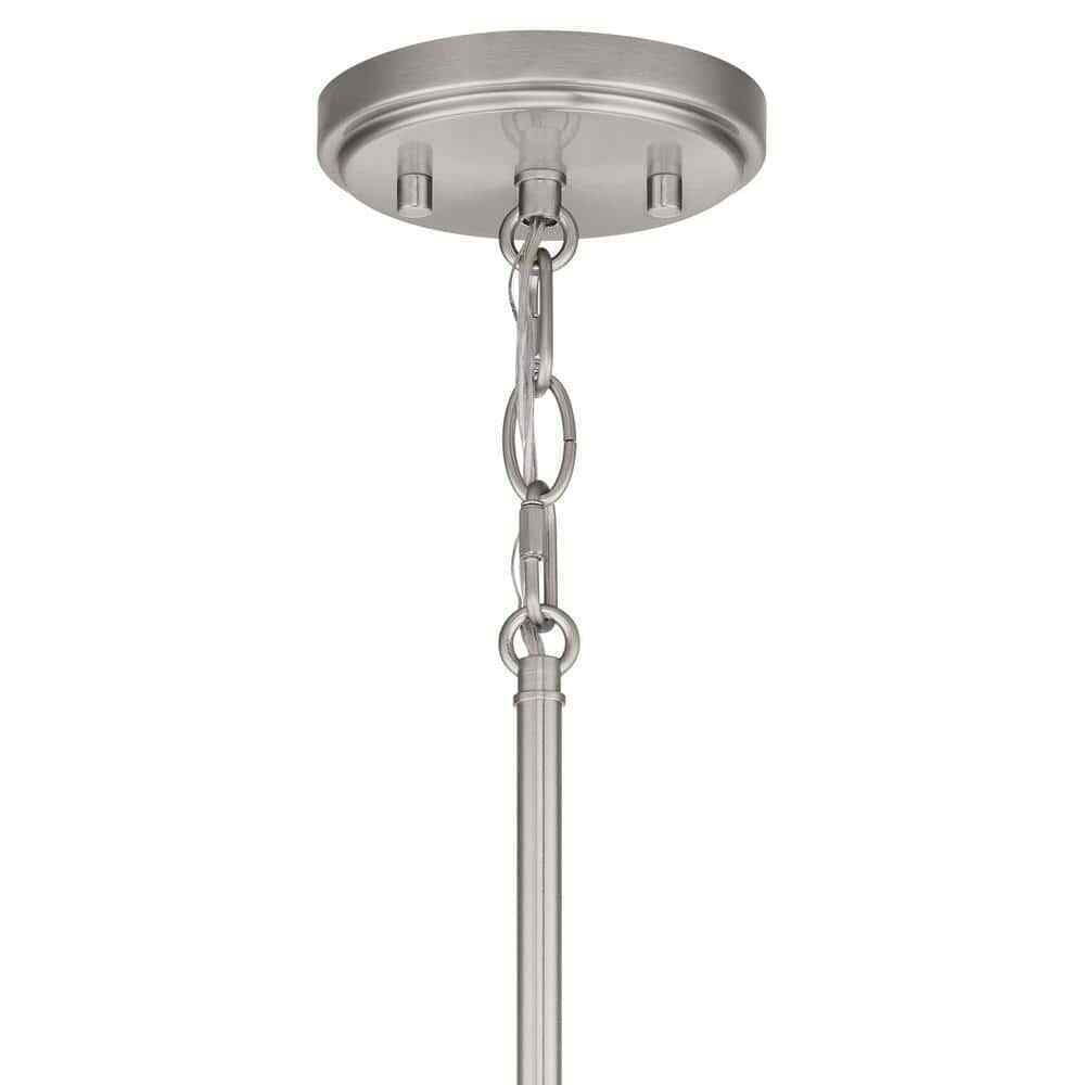 Home Decorators Vista Heights 1-Light Brushed Nickel Globe Pendant w/ Opal White