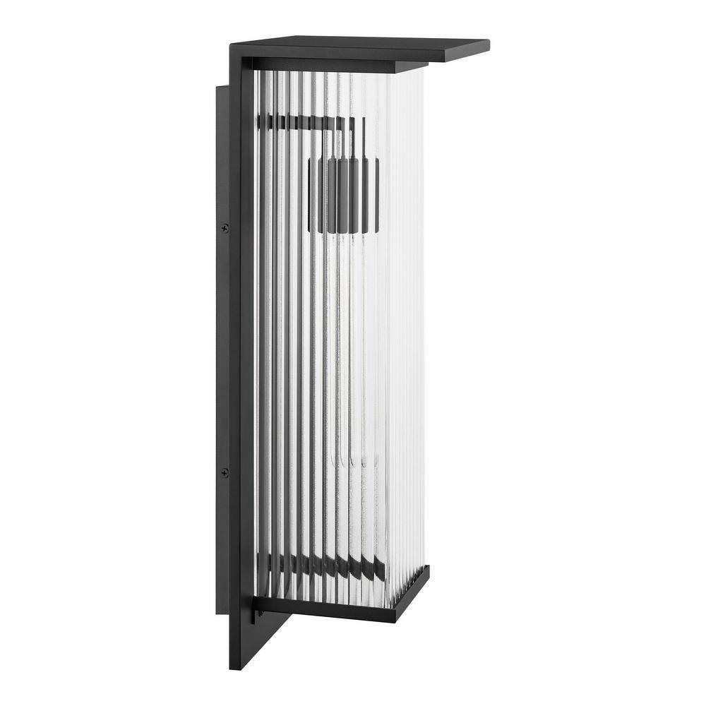 Home Decorators Jardine 20 in. 1-Light Black Modern Outdoor Wall Light Fixture