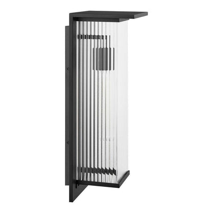 Home Decorators Jardine 20 in. 1-Light Black Modern Outdoor Wall Light Fixture