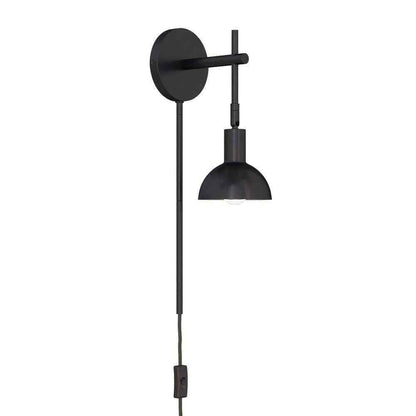 Nathan James Tamlin 5 in. W Matte Black Wall Sconce Plug In Lamp Light Fixture