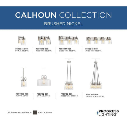 Progress Lighting Calhoun 5 in. 1-Light Brushed Nickel Farmhouse Vanity Light