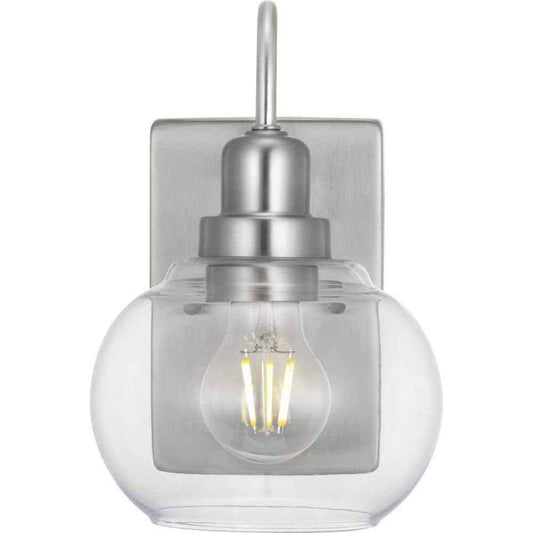 Home Decorators Collection Halyn 4.5 in. Brushed Nickel Indoor Wall Sconce