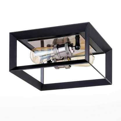 Home Decorators Walden Forge Black Frame Flush Mount Ceiling Light