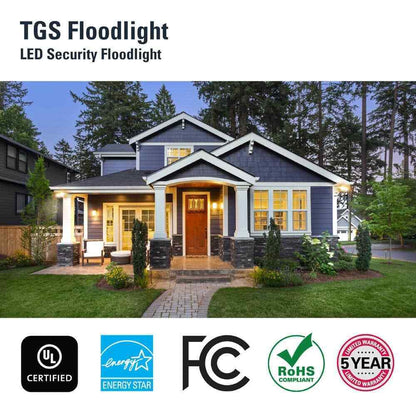 HALO TGS 120-Watt 90�� Bronze Outdoor Integrated LED Flood Light w/ Dusk to Dawn