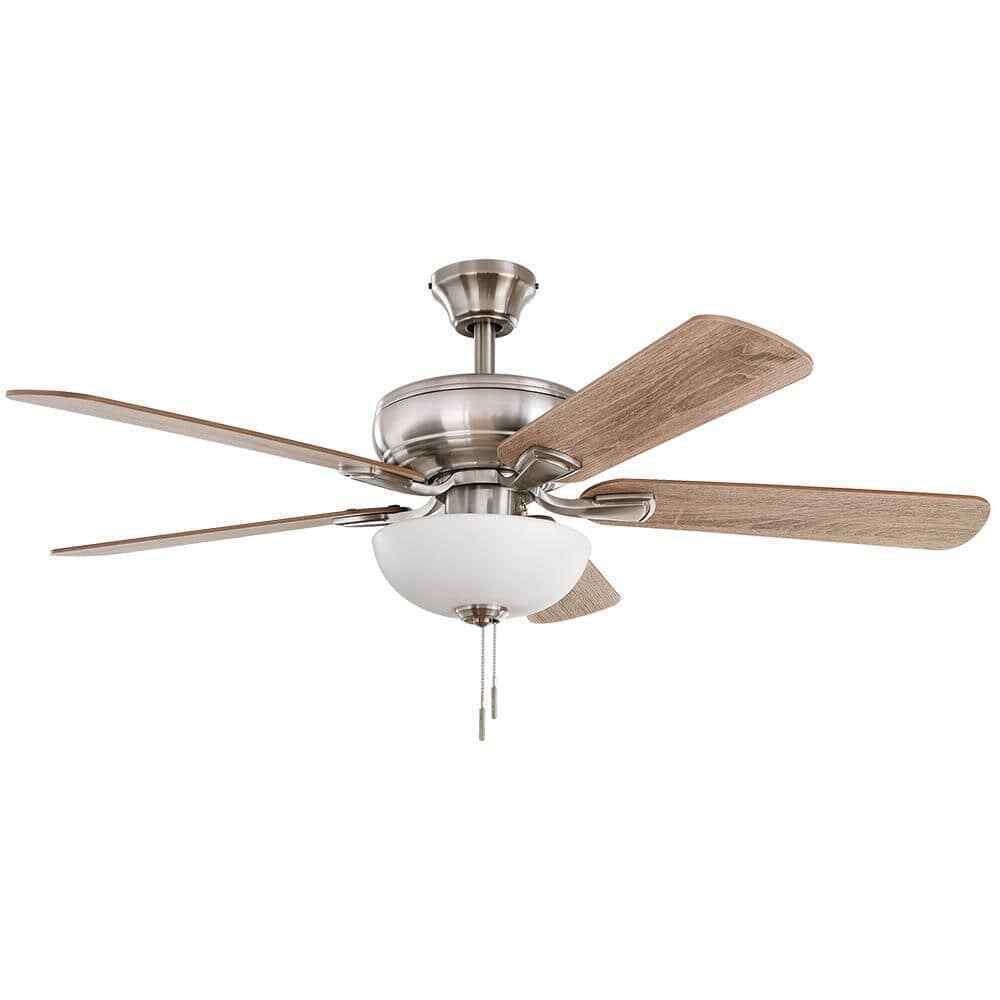Hampton Bay Rothley II 52 in. Indoor LED Brushed Nickel Ceiling Fan w/ Light Kit
