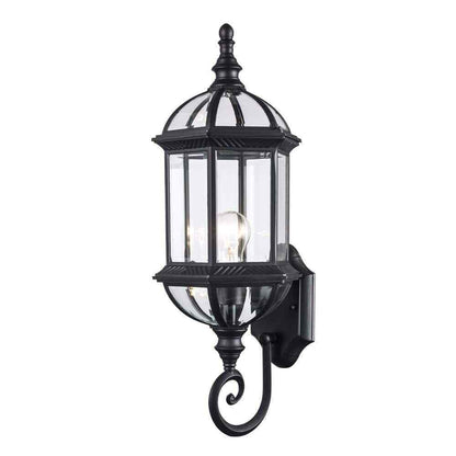 Bel Air Lighting Wentworth 1-Light Large Black Outdoor Wall Light Fixture