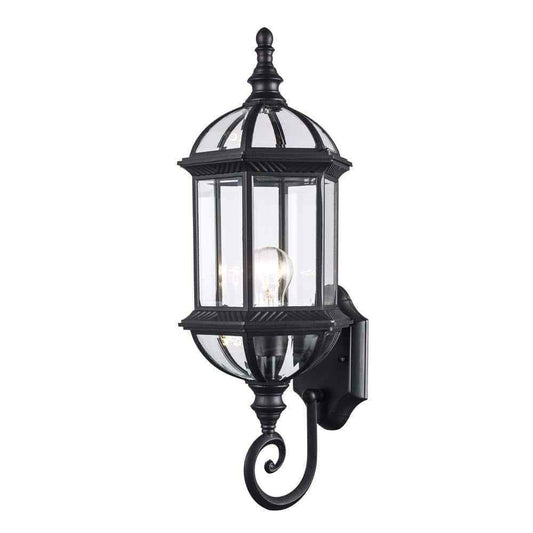 Bel Air Lighting Wentworth 1-Light Large Black Outdoor Wall Light Fixture