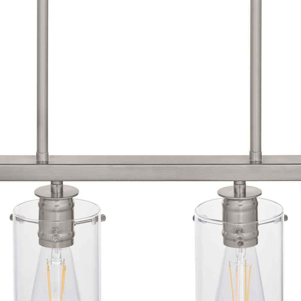 Hampton Bay Regan 4-Light Brushed Nickle w/ Clear Glass Shades Pendant Light
