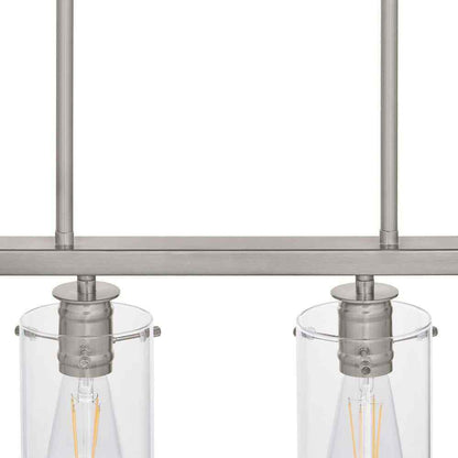 Hampton Bay Regan 4-Light Brushed Nickle w/ Clear Glass Shades Pendant Light