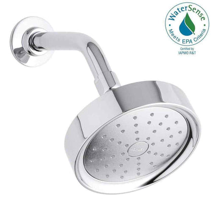 KOHLER Purist 1-Spray 5.5 in. Single Wall Mount Low Flow Fixed Shower Head
