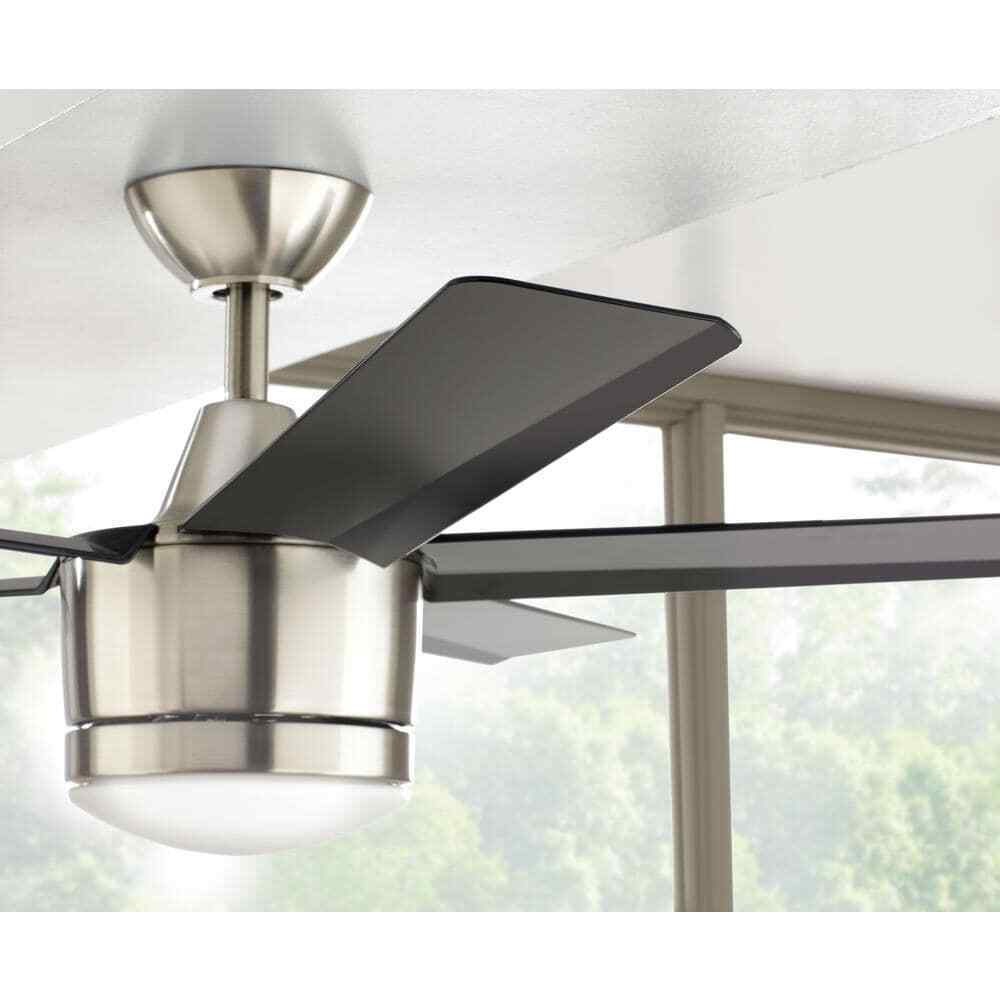 Home Decorators Merwry 52 in. Integrated LED Indoor Brushed Nickel Ceiling Fan