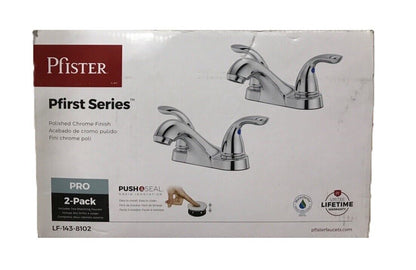 Pfister Pfirst Series 4 in. Centerset 2-Handle Bathroom Faucet Kit Chrome 2-Pack