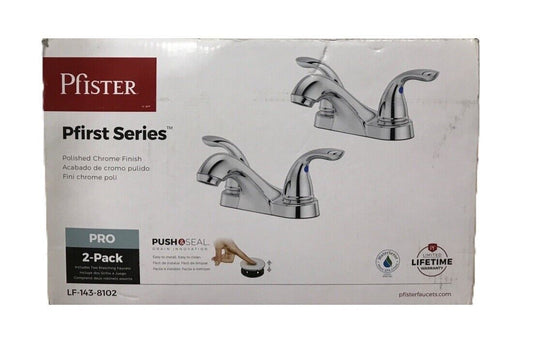 Pfister Pfirst Series 4 in. Centerset 2-Handle Bathroom Faucet Kit Chrome 2-Pack