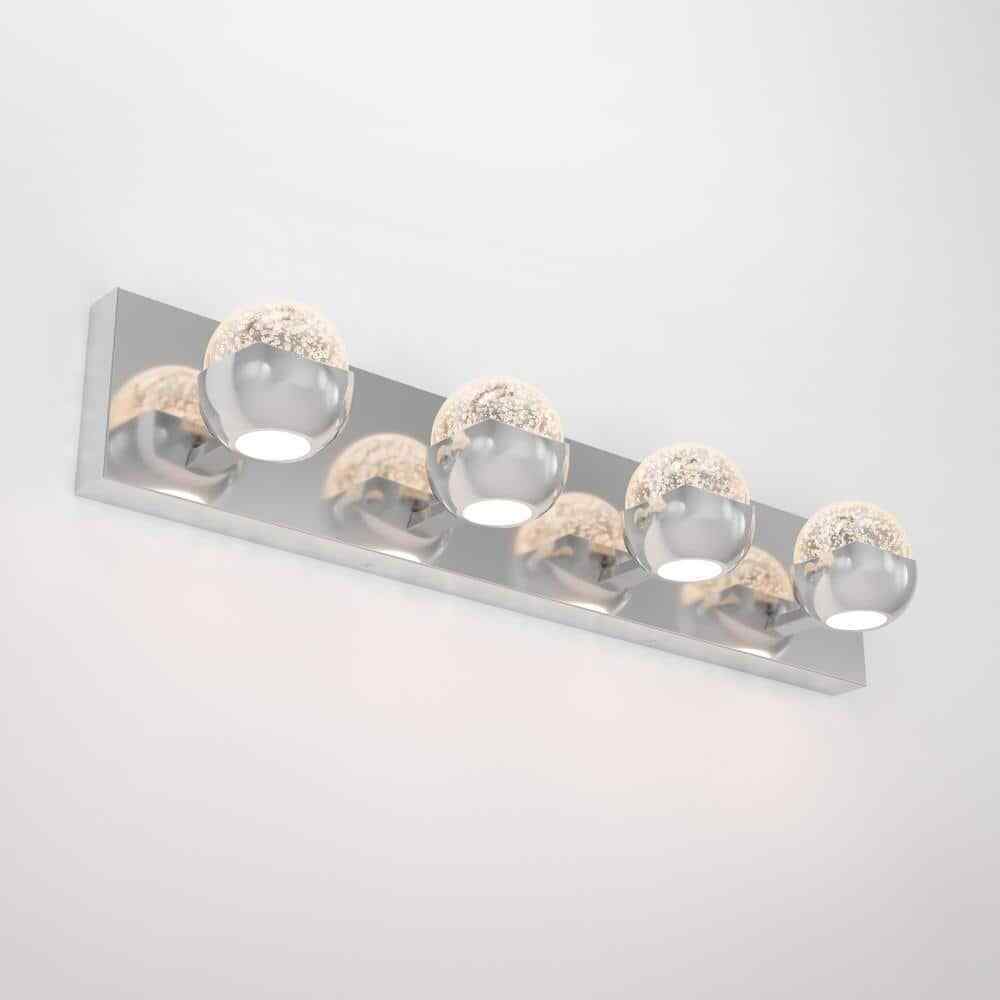 Artika Oracle 27 in. 4 Light Chrome Modern Integrated LED 5 CCT Vanity Light Bar