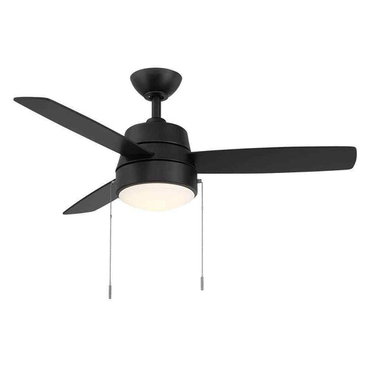 Hampton Bay Caprice 44 in. Integrated LED Indoor Matte Black Ceiling Fan