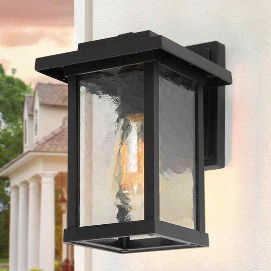 LNC 1-Light Black Modern Farmhouse Outdoor Wall Lantern Sconce