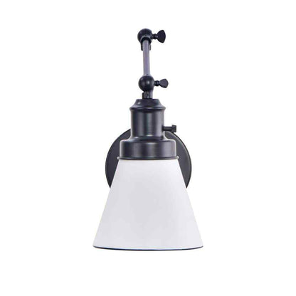 Hampton Bay 1-Light Black Plug-In/Hardwired Swing Arm Wall Lamp