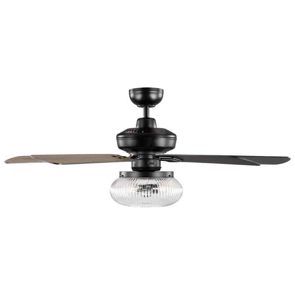 Home Decorators 52 in. Rimgate Indoor Matte Black LED Ceiling Fan w/ Remote