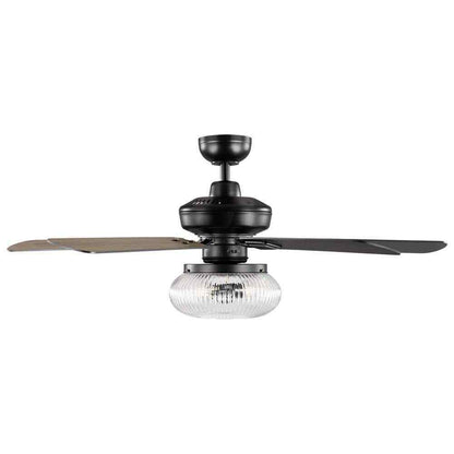 Home Decorators 52 in. Rimgate Indoor Matte Black LED Ceiling Fan w/ Remote