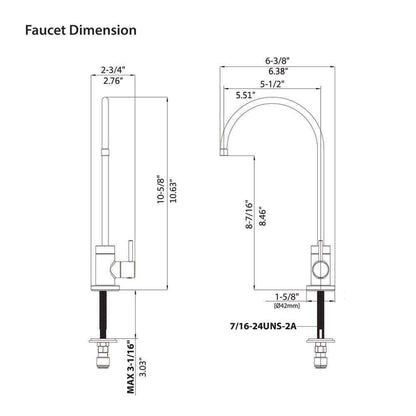 Single-Handle Stainless Steel Kitchen Water Filter Faucet in Matte Black