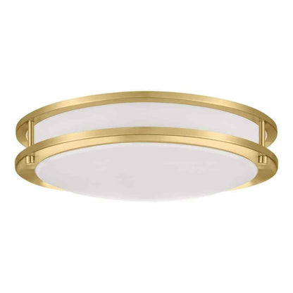 Hampton Bay Flaxmere 14 in. Brushed Gold Dimmable LED Flush Mount Ceiling Light