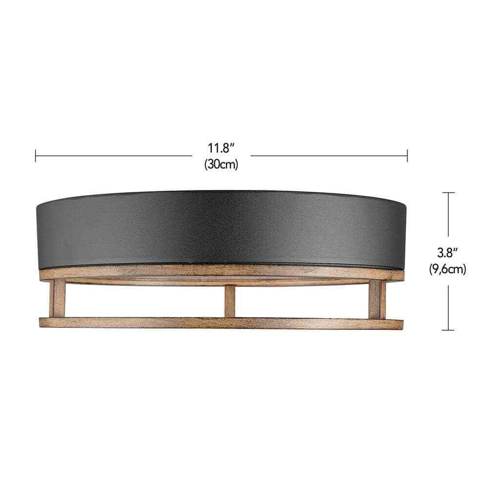 Globe Electric Ray 1-Light Matte Black 18.5-Watt LED Integrated Ceiling Light