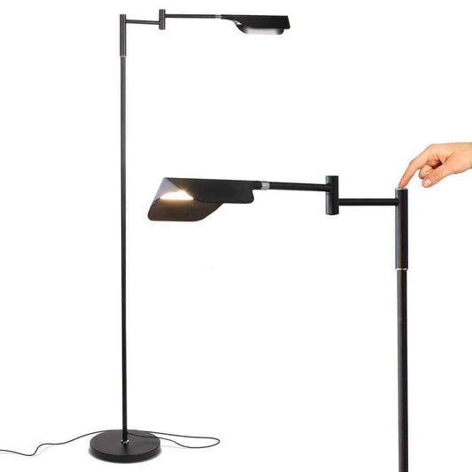 Brightech Leaf 53 in. Black LED Floor Lamp with Adjustable Arm and Shade