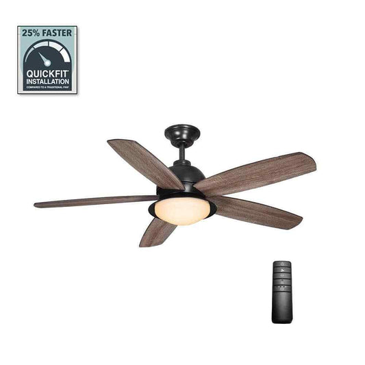 Home Decorators Ackerly 52" LED Iron Ceiling Fan w/ Light Kit and Remote Control
