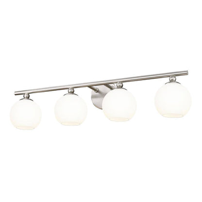 Neoma 30 in. 4 Light Brushed Nickel Vanity Light w/ Opal Etched Glass Shade