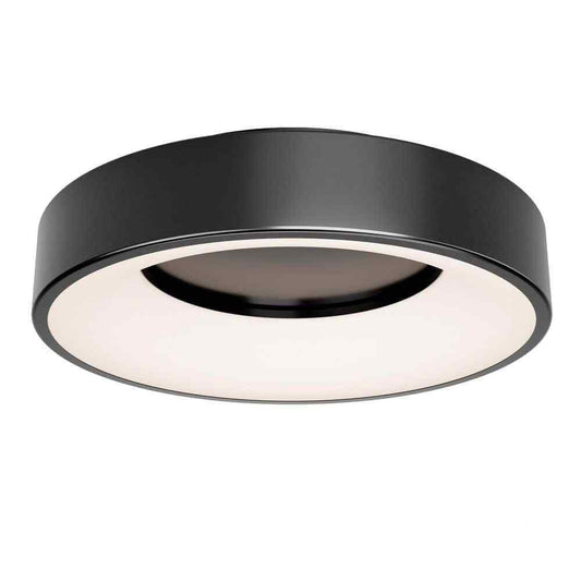 Artika Aiden 13 in. 1-Light Modern Black LED Flush Mount Ceiling Light Fixture