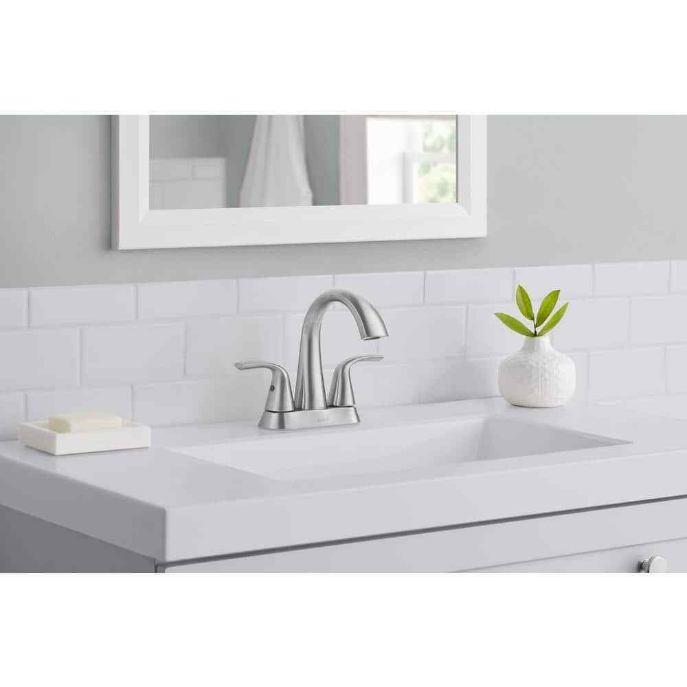 Glacier Bay Irena 4 in. Centerset Double-Handle High-Arc Bathroom Faucet