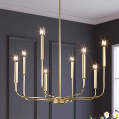 LNC Modern Gold Island Chandelier Transitional 8-Light Pale Brass Pendant Light