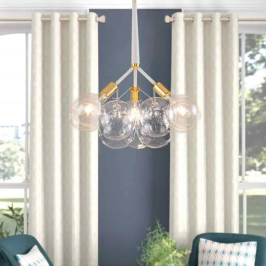 RRTYO Mateo 19.7 in. 3-light White Glam Cluster Globe Glass Bubble Chandelier