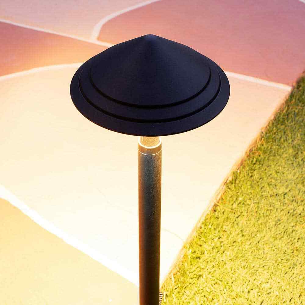 Hampton Bay Low Voltage Black Outdoor LED Path Light w/ Adjustable Post Height