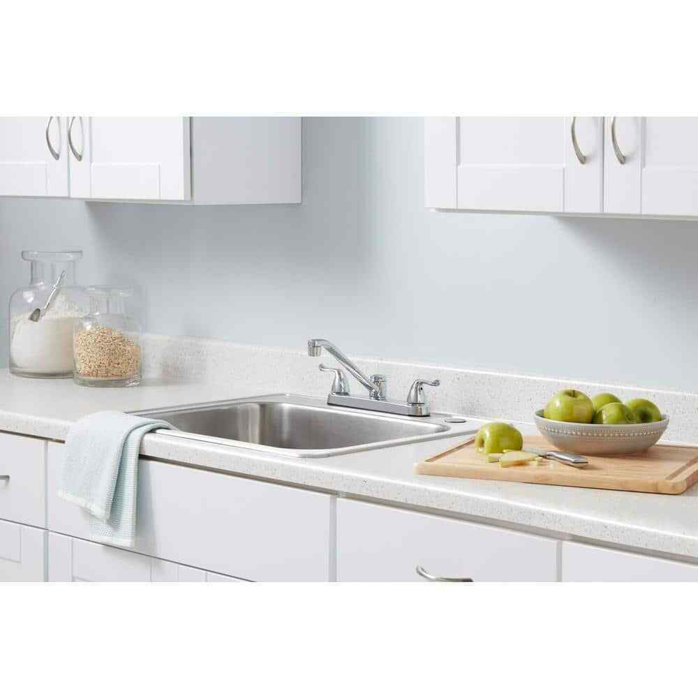Glacier Bay Constructor 2-Handle Standard Kitchen Faucet in Chrome HD67099-0B01