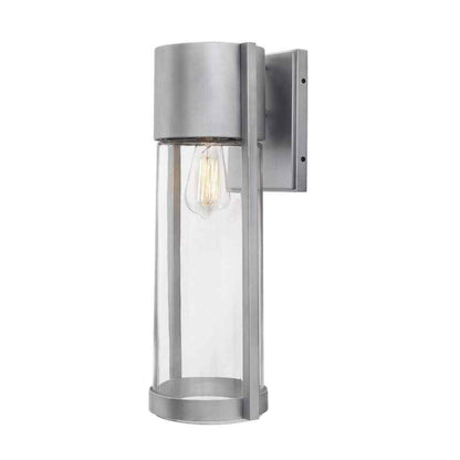 Hampton Bay Kempster 14 in. Modern Brushed Nickel Modern Outdoor Cylinder Light