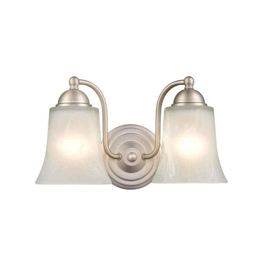 Millennium Lighting 2-Light Satin Nickel Vanity Light with Faux Alabaster Glass