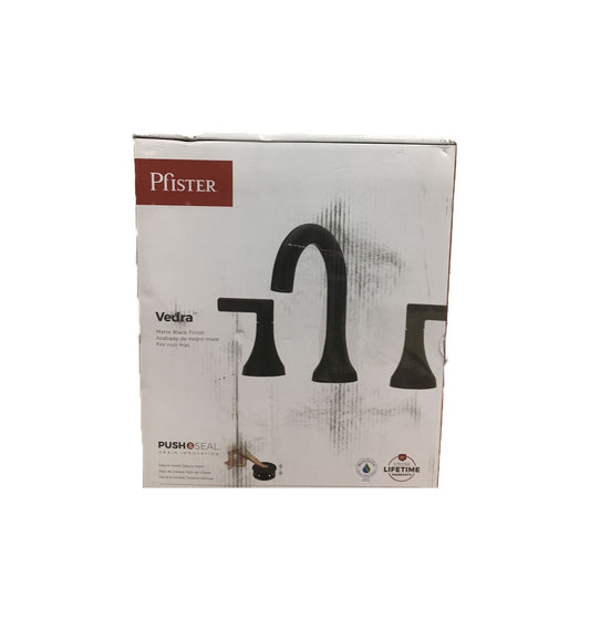Pfister Vedra 8 in Widespread Double Handle High Arc Bathroom Faucet Matte Black