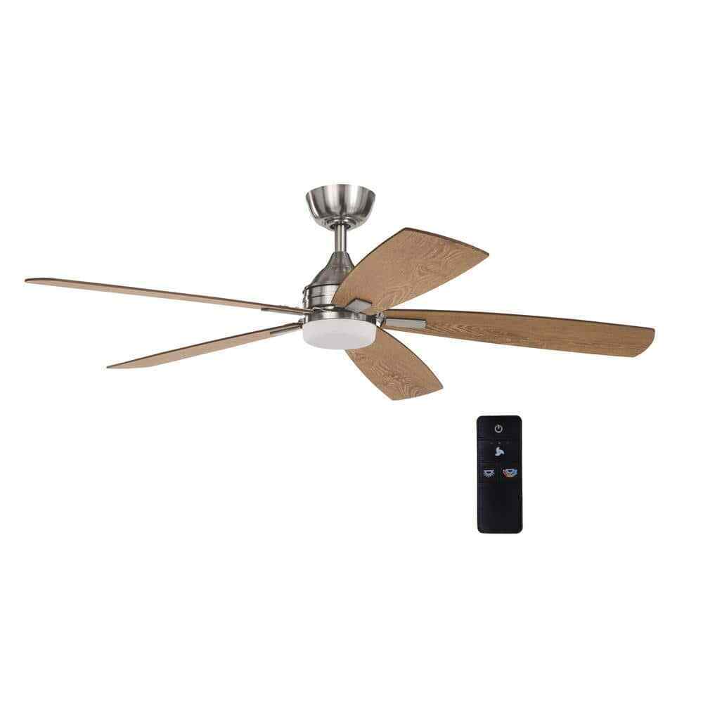 Home Decorators Beckford 52 in. Integrated LED Indoor Brushed Nickel Ceiling Fan