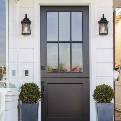 Uolfin Black Farmhouse Outdoor Wall Lantern Sconce Industrial Porch Wall Light