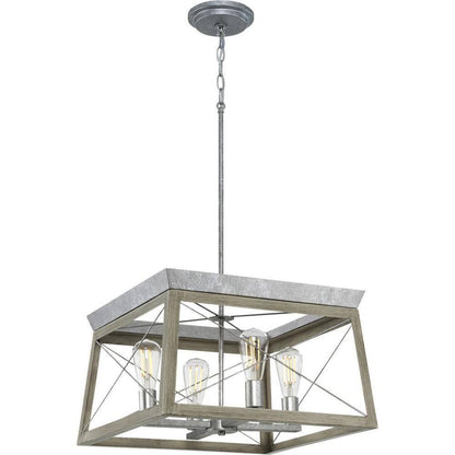 Progress Lighting Briarwood 4-Light Bleached Oak Farmhouse Chandelier Light
