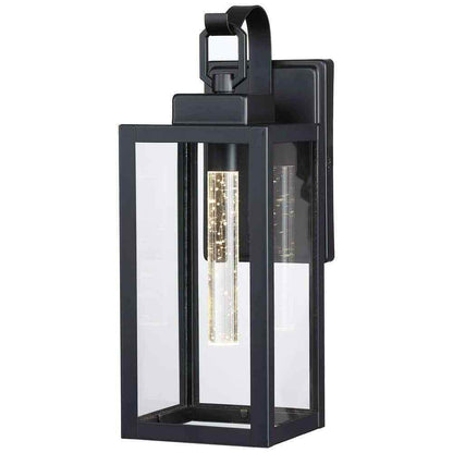 Pia Ricco 1-Light Black Wall Outdoor 7-Watt LED Outdoor Wall Light E26 Base