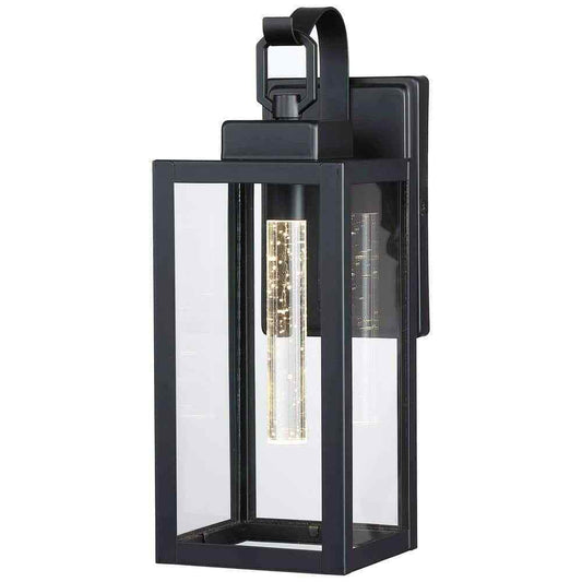 Pia Ricco 1-Light Black Wall Outdoor 7-Watt LED Outdoor Wall Light E26 Base