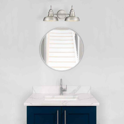 Hampton Bay Elmcroft 18.25 in. 2-Light Brushed Nickel Vanity w/ Metal Shades