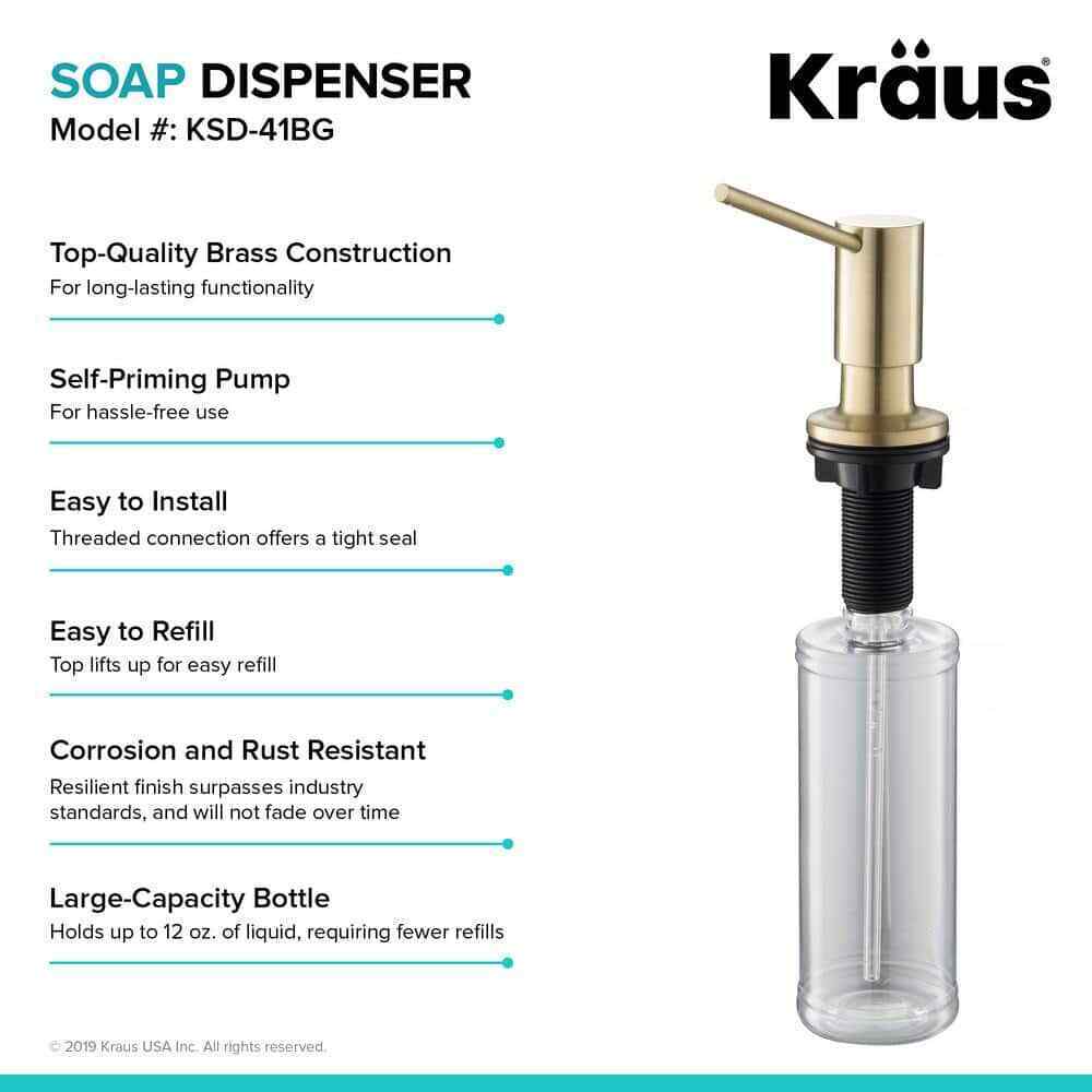 KRAUS Kitchen Soap and Lotion Dispenser in Brushed Gold KSD-41BG