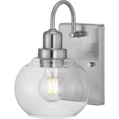 Home Decorators Collection Halyn 4.5 in. Brushed Nickel Indoor Wall Sconce
