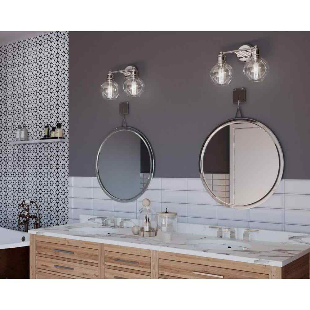 Progress Lighting Hansford 15-1/2 in. 2-Light Polished Nickel Vanity Light